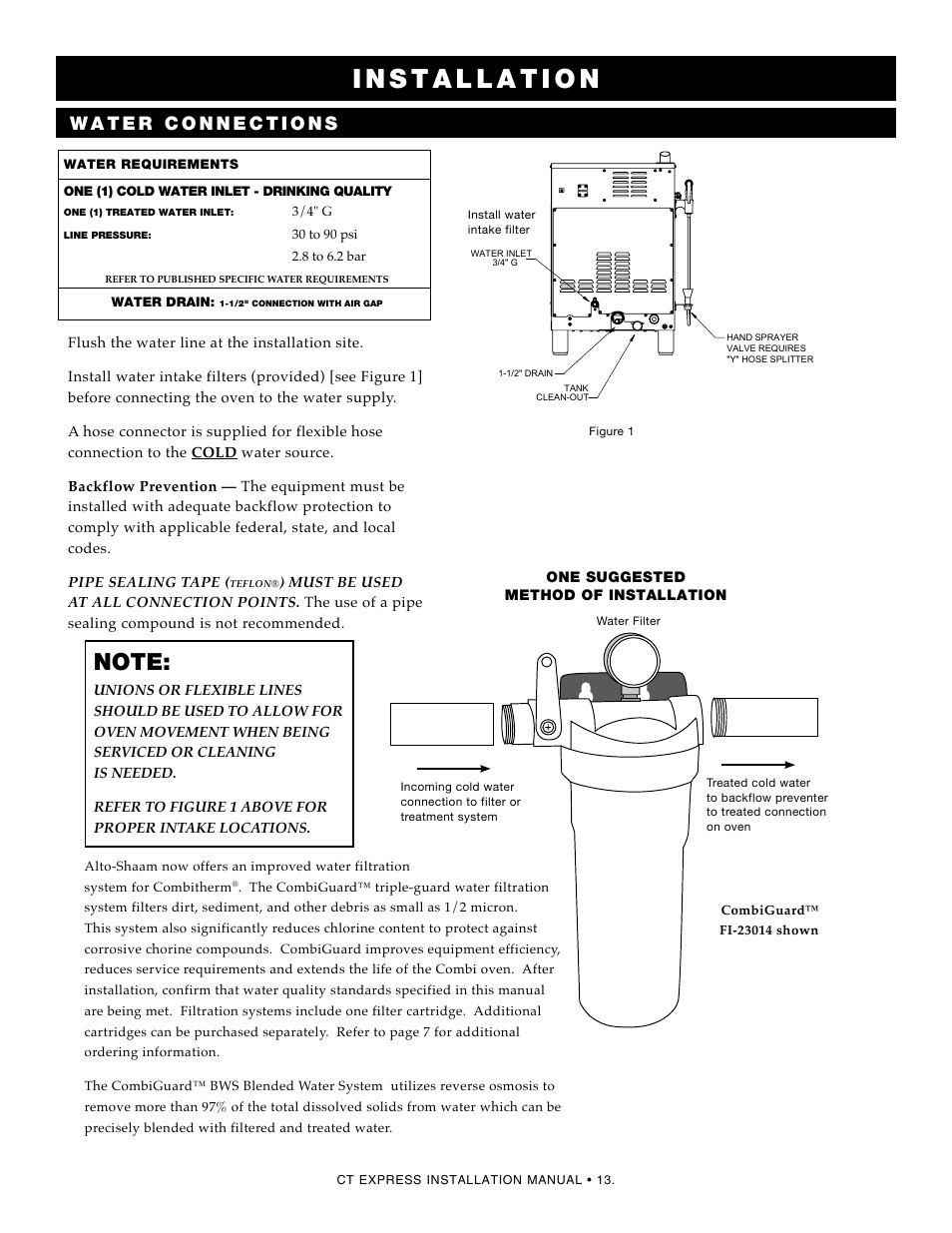 Water supply & installation | Alto-Shaam Combitherm 4.10ESi User Manual | Page 15 / 24