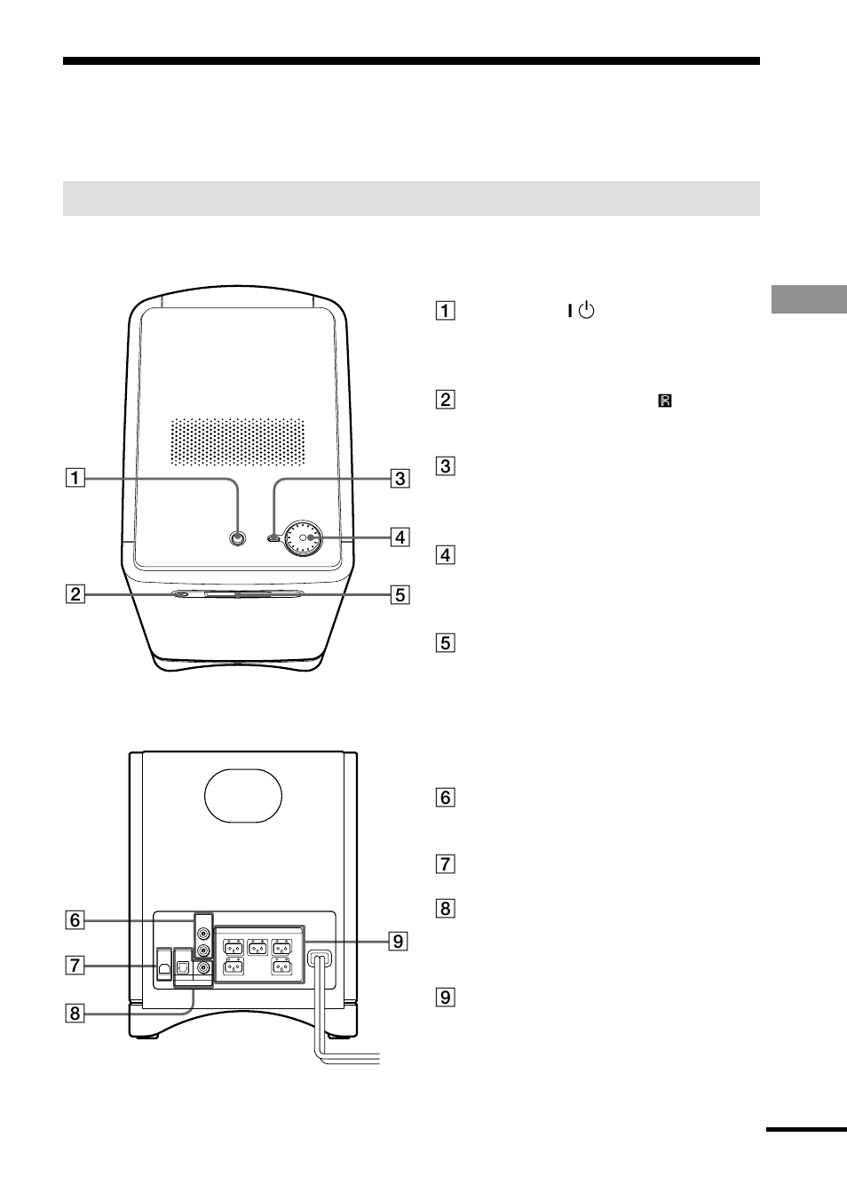 Index des pièces constitutives et des commandes, Inf ormations compl é mentaires, Caisson de graves | Sony HT-BE1 User Manual | Page 55 / 112