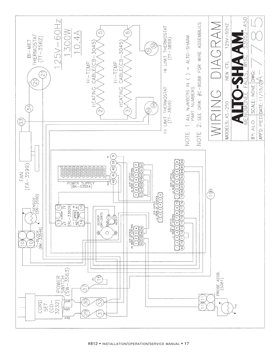 Alto-Shaam AS-250 User Manual | Page 19 / 21