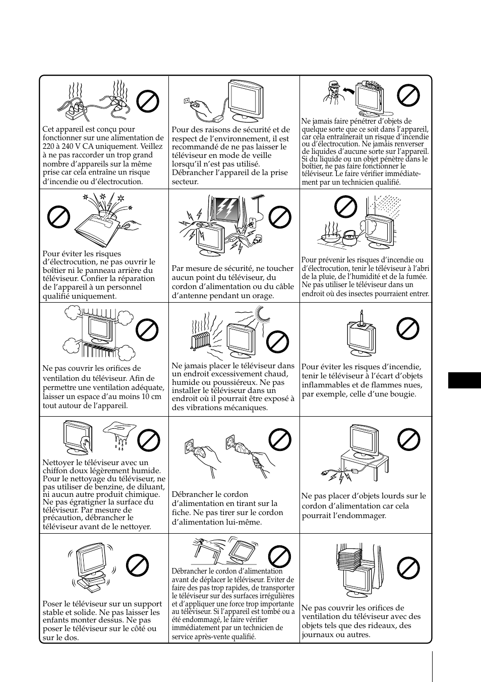 Informations relatives à la sécurité | Sony KLV-15SR1 User Manual | Page 61 / 88