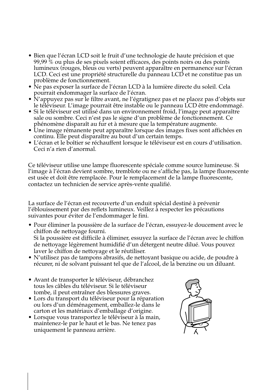 Informations de sécurité complémentaires | Sony KLV-15SR1 User Manual | Page 62 / 88