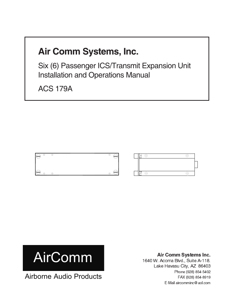 Air Comm Systems Six Passenger ICS/Transmit Expansion Unit ACS 179A User Manual | 9 pages