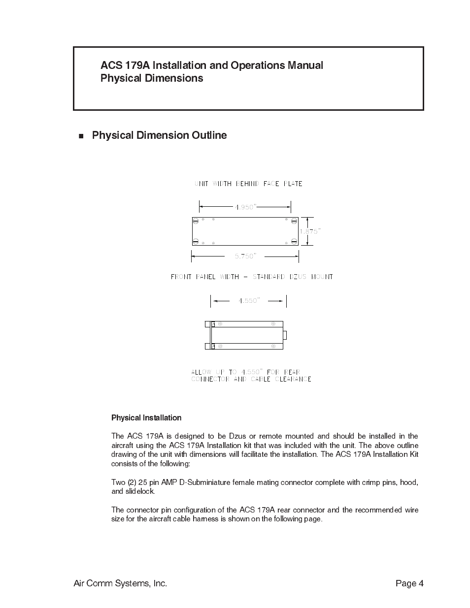 Air Comm Systems Six Passenger ICS/Transmit Expansion Unit ACS 179A User Manual | Page 4 / 9