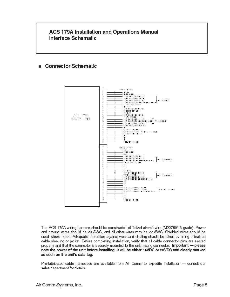 Air Comm Systems Six Passenger ICS/Transmit Expansion Unit ACS 179A User Manual | Page 5 / 9