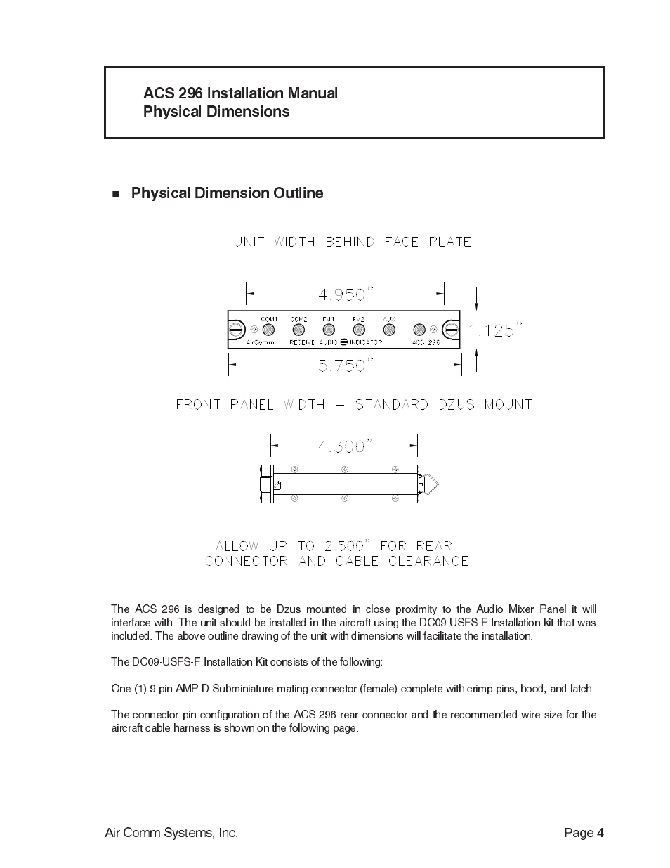 Air Comm Systems ACS 296 User Manual | Page 4 / 7