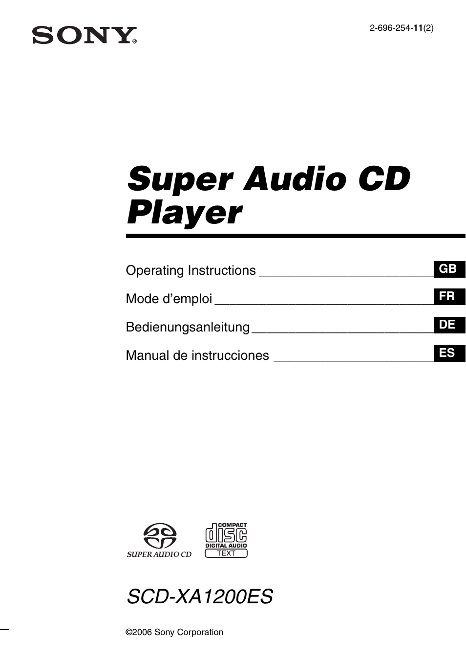 Sony SCD-XA1200ES User Manual | 104 pages
