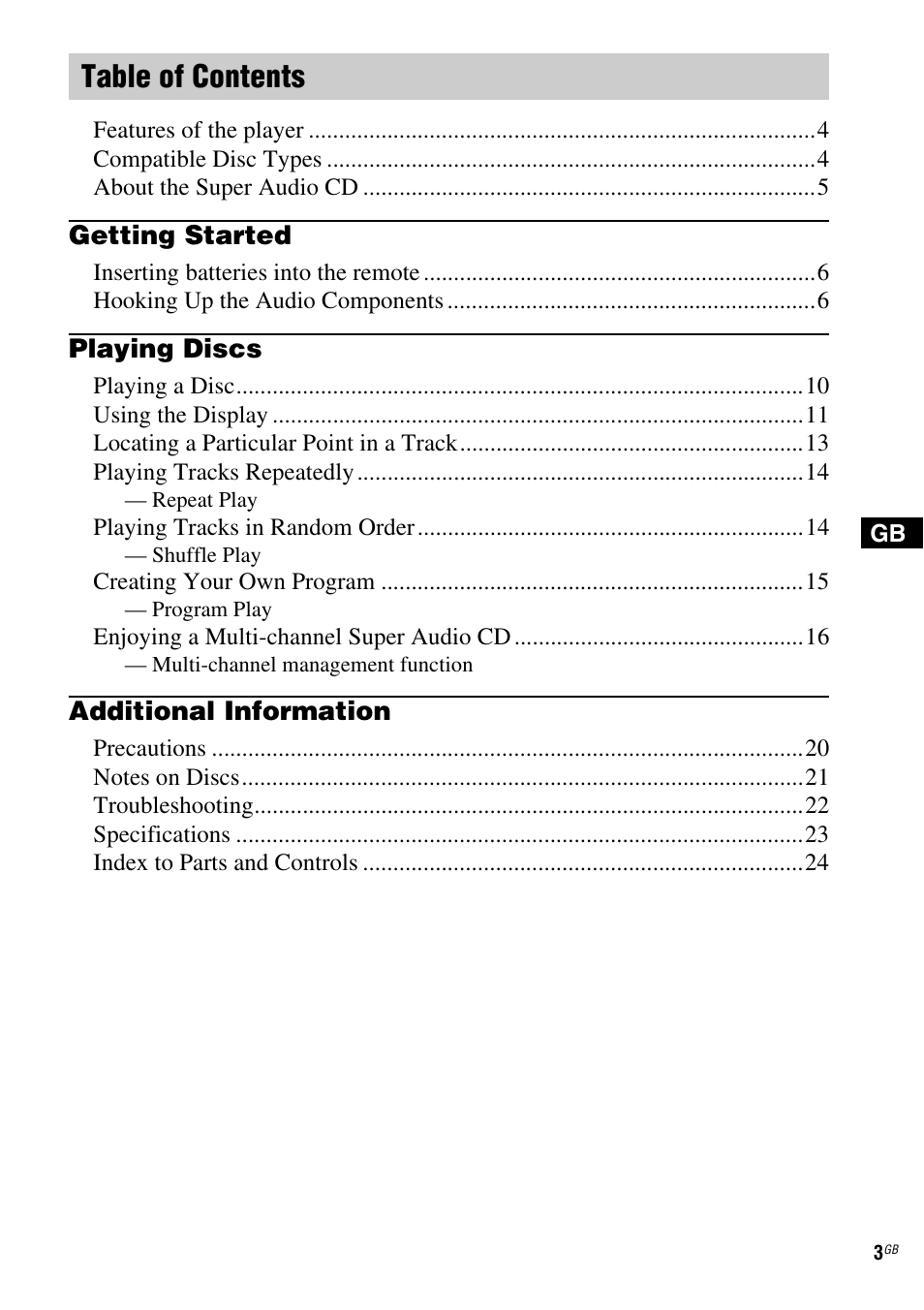 Sony SCD-XA1200ES User Manual | Page 3 / 104