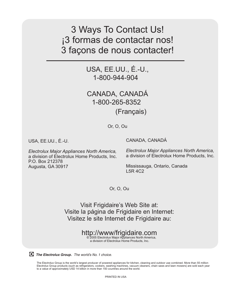 Electrolux Dryer 13467-1200 (0512) User Manual | Page 7 / 7