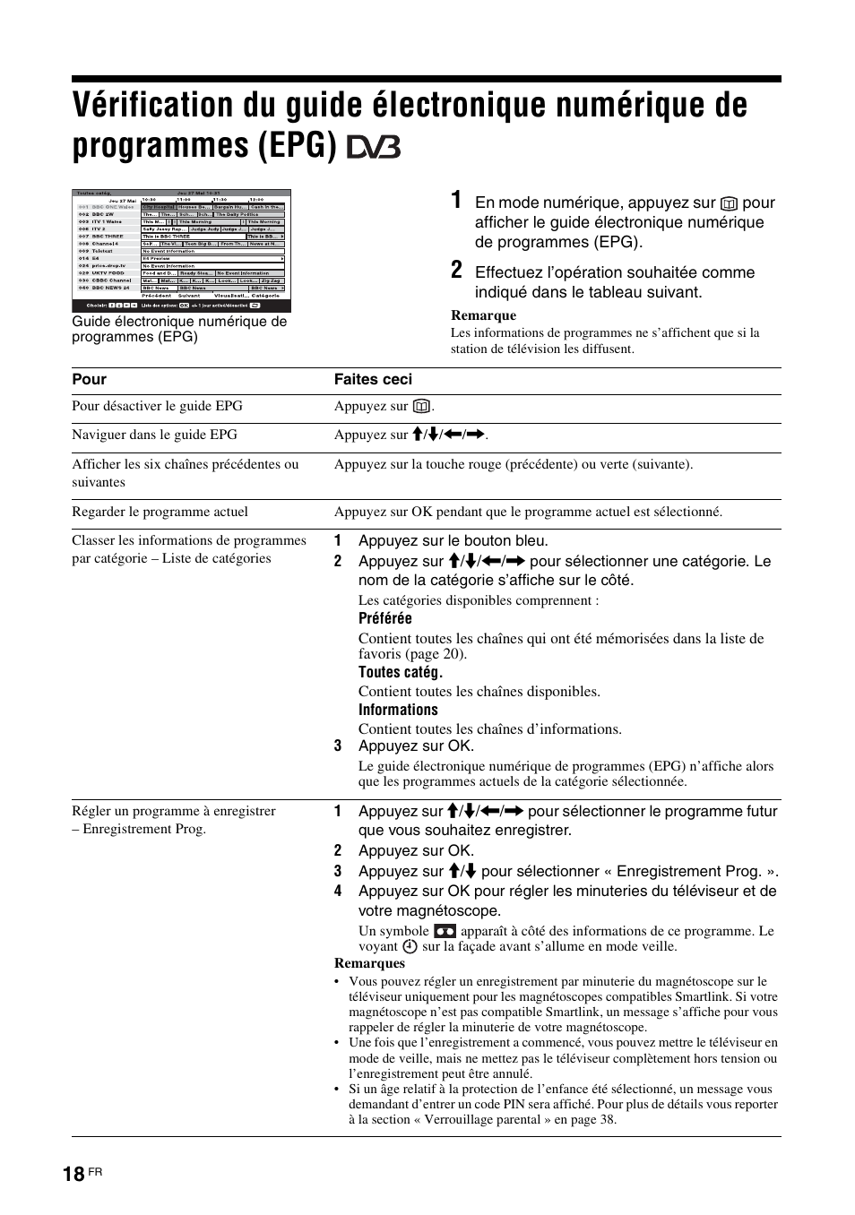 Vérification du guide électronique numérique, De programmes (epg) | Sony KDL-V32A11E User Manual | Page 110 / 192