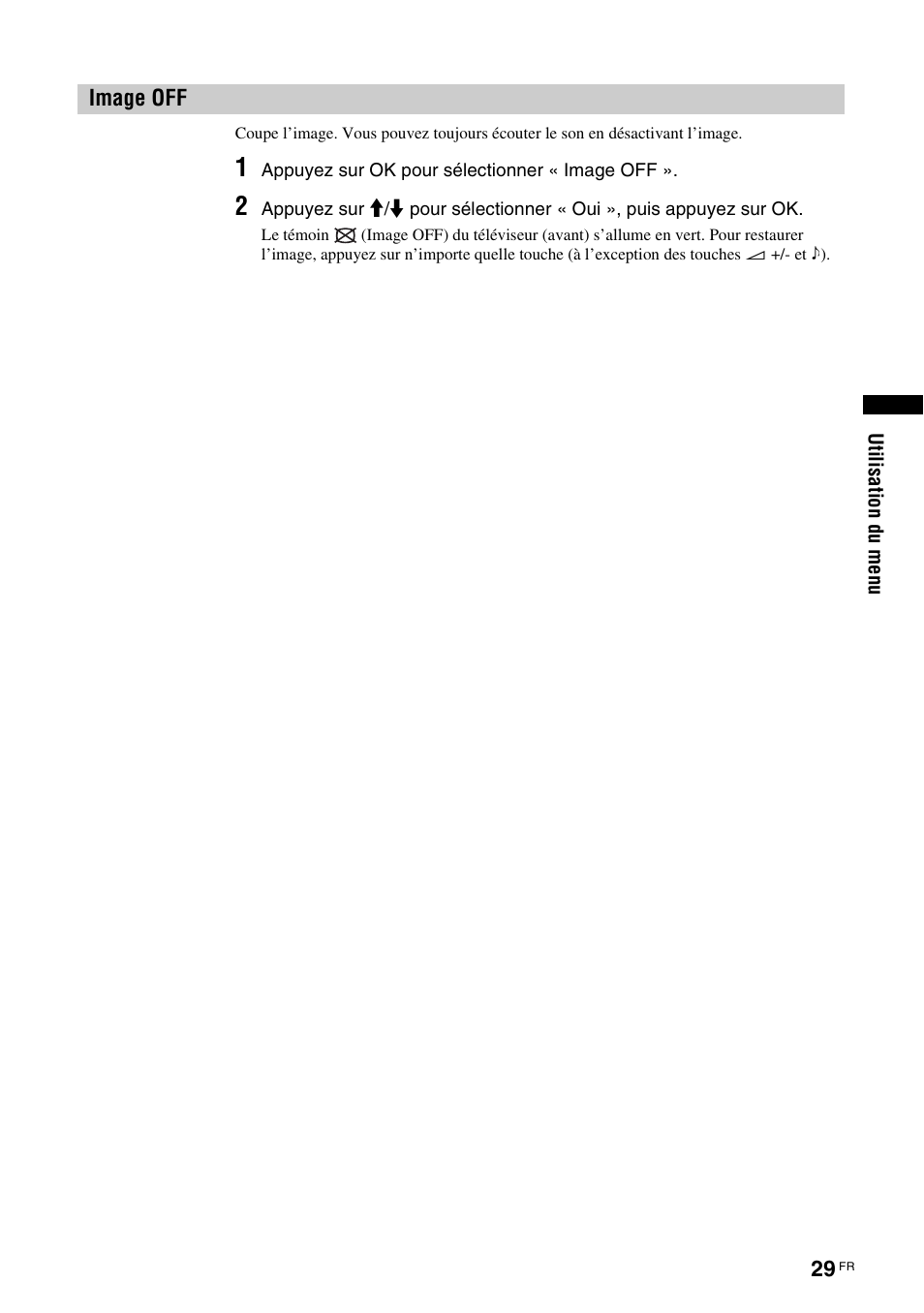 Image off, Ff (29) | Sony KDL-V32A11E User Manual | Page 121 / 192