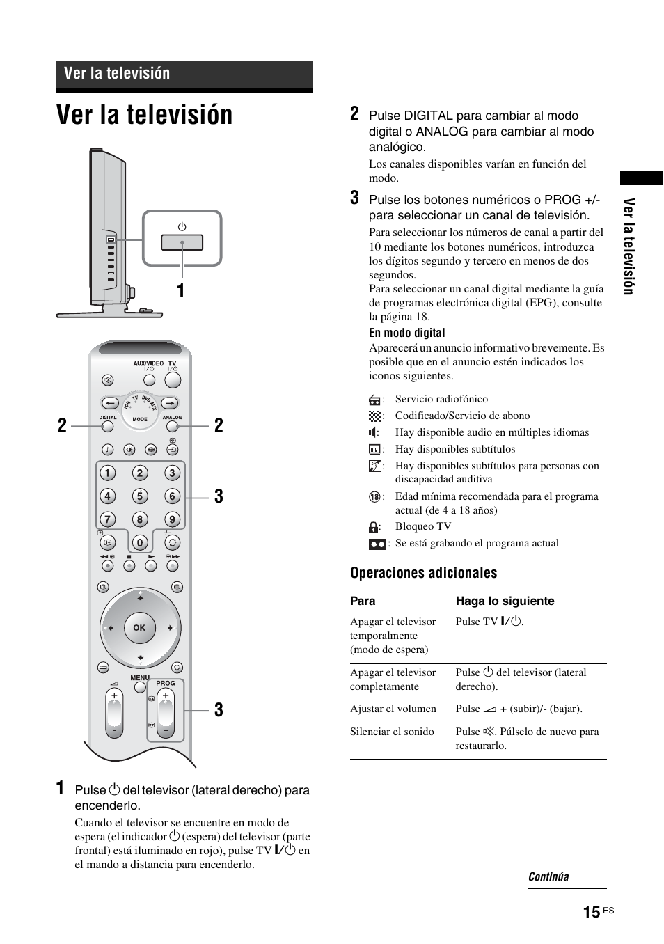 Ver la televisión, Sólo para canale | Sony KDL-V32A11E User Manual | Page 155 / 192