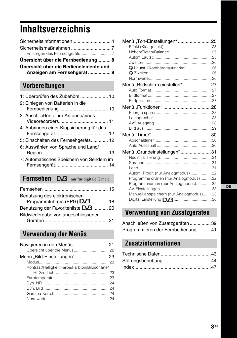 Sony KDL-V32A11E User Manual | Page 49 / 192