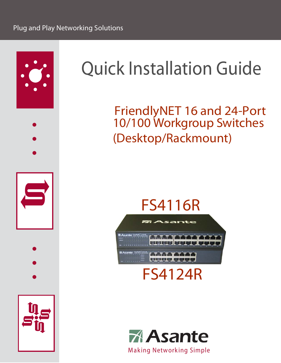 Asante Technologies FRIENDLYNET FS4124R User Manual | 6 pages