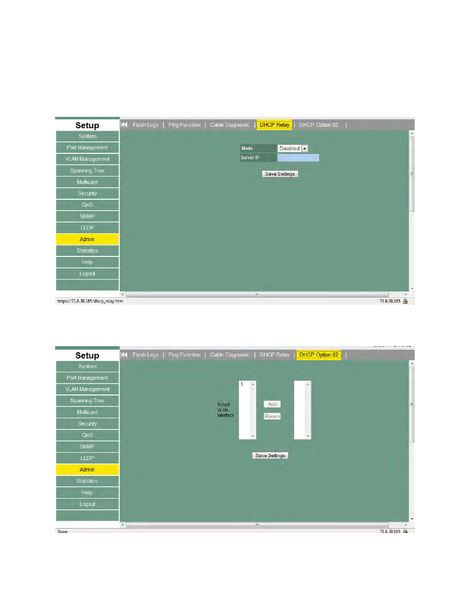 Dhcp relay/ dcp option 82 | Asante Technologies 3624/48 User Manual | Page 101 / 145