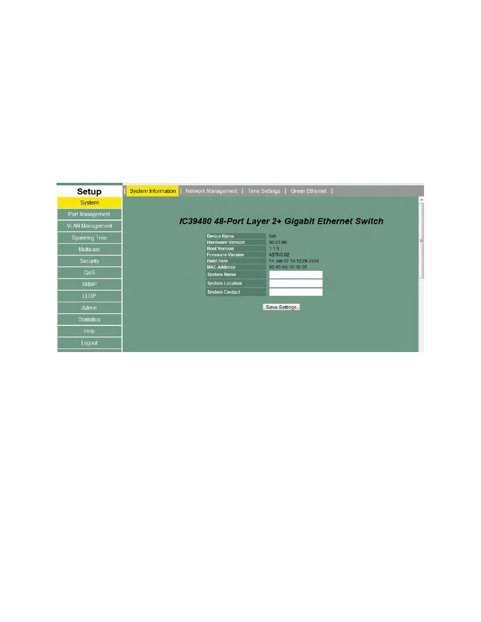 2 system, 1 system system information | Asante Technologies 3624/48 User Manual | Page 63 / 145