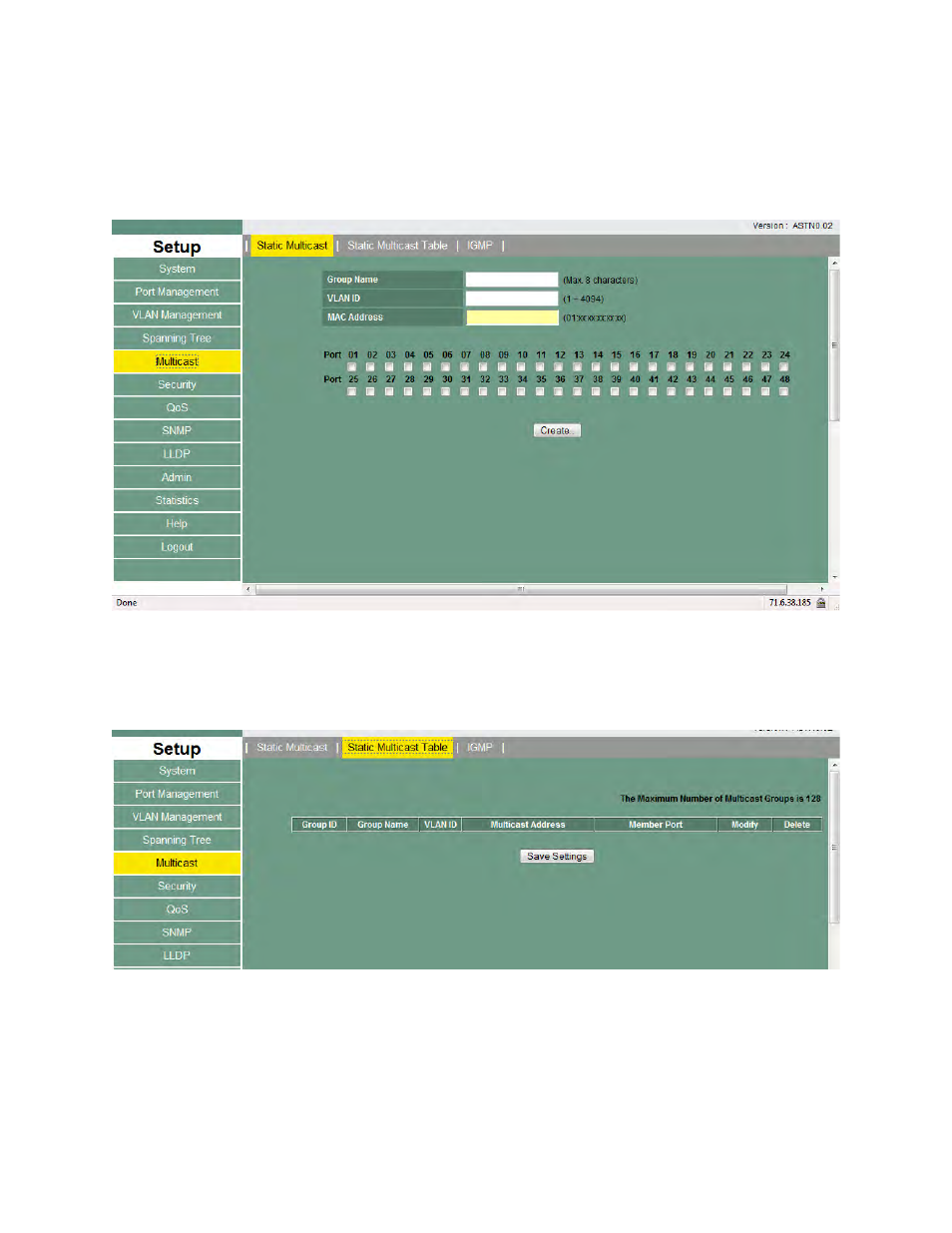 6 multicast | Asante Technologies 3624/48 User Manual | Page 78 / 145