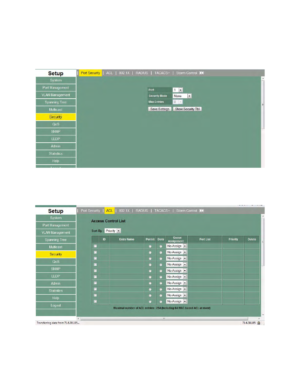 7 security - port security | Asante Technologies 3624/48 User Manual | Page 80 / 145