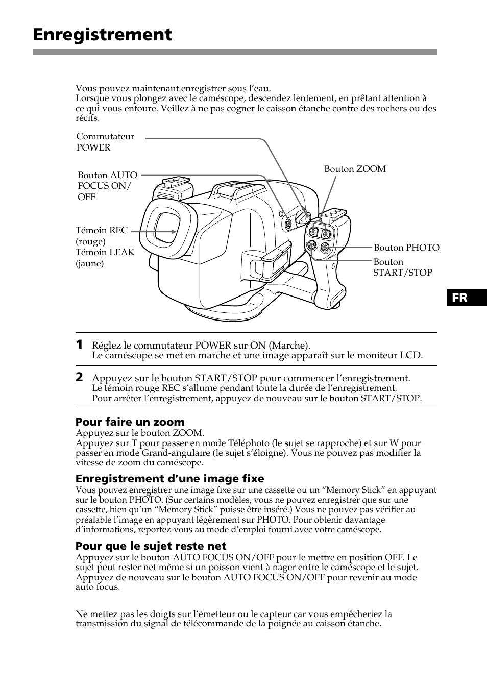 Enregistrement | Sony MPK-DVF5M User Manual | Page 43 / 112