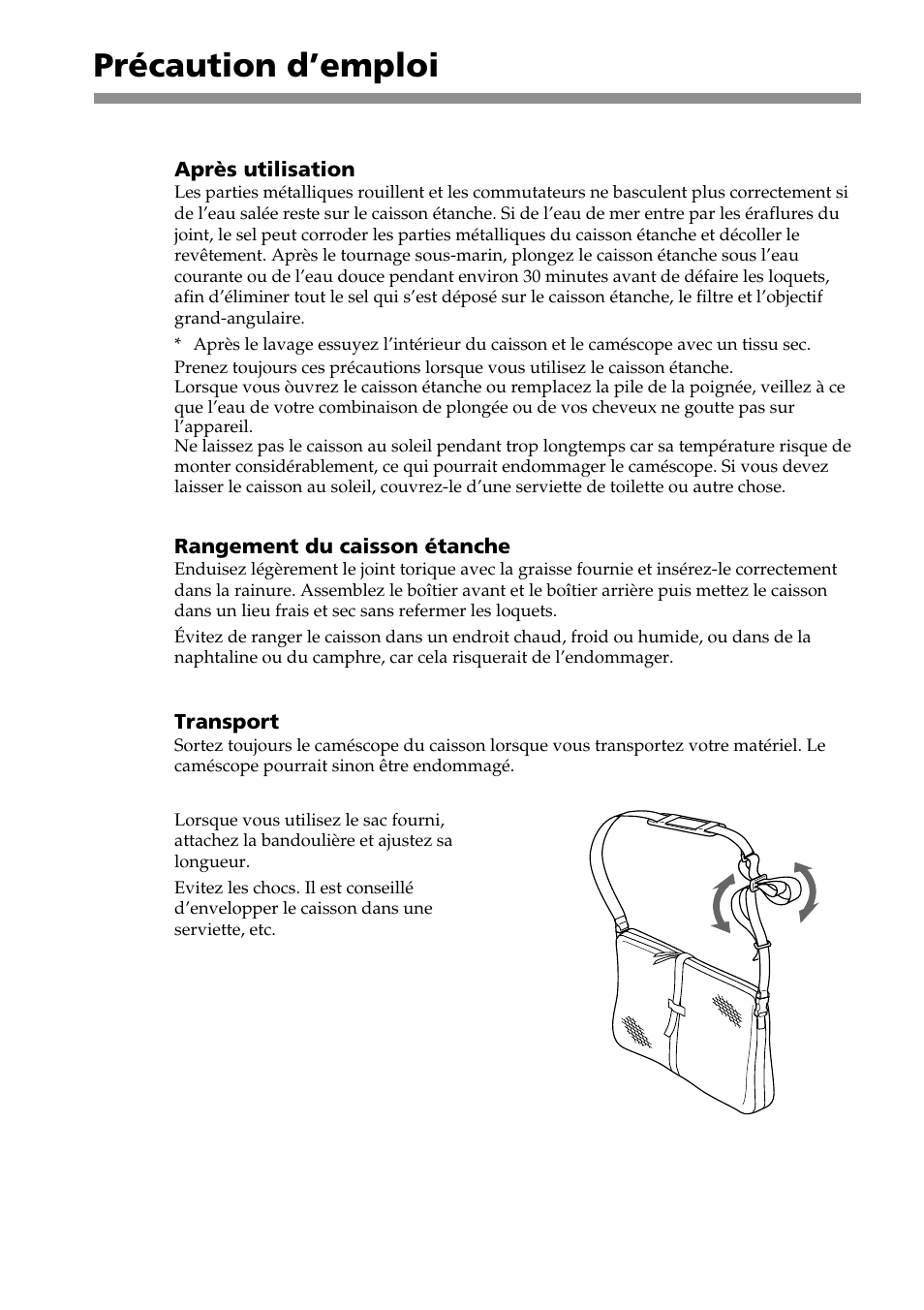 Précaution d’emploi | Sony MPK-DVF5M User Manual | Page 52 / 112