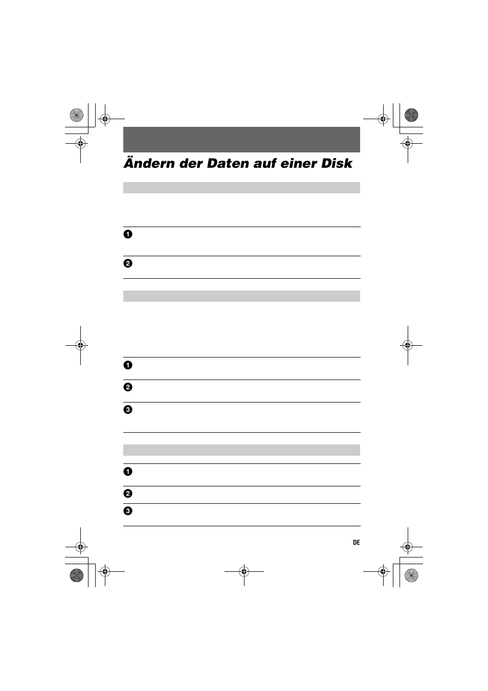 Ändern der daten auf einer disk | Sony MVC-CD1000 User Manual | Page 27 / 32