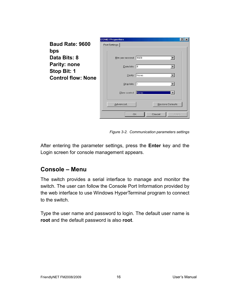 Console – menu | Asante Technologies FM2008/2009 User Manual | Page 16 / 86