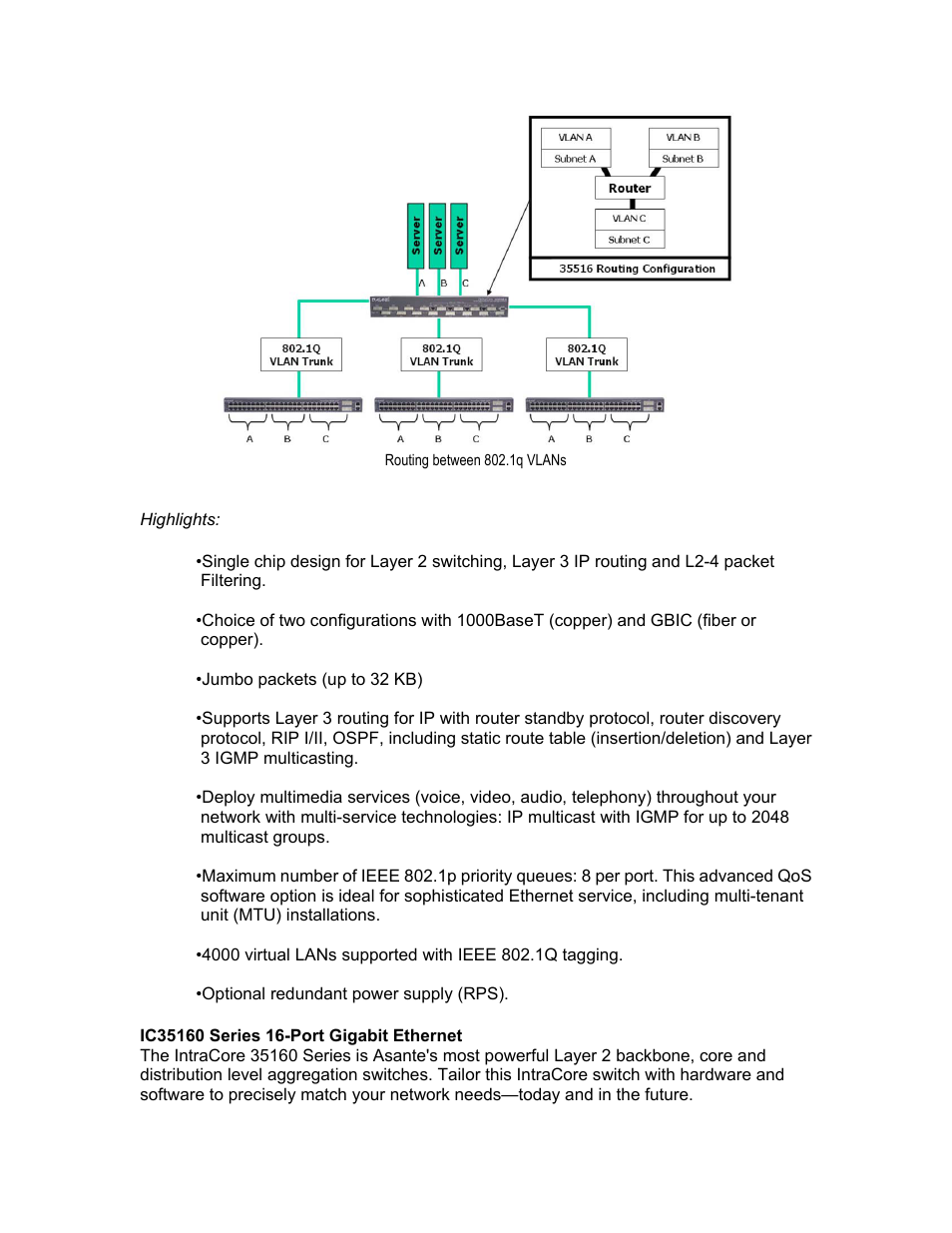 Asante Technologies IntraCore IC35160G User Manual | Page 8 / 22