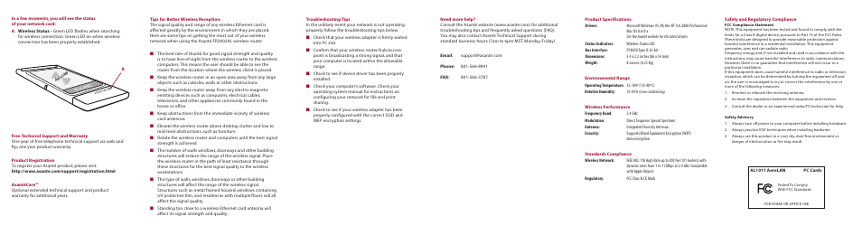Asante Technologies AL1011 User Manual | Page 2 / 2