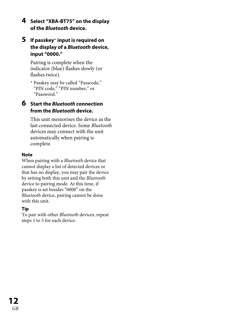 Sony XBA-BT75 User Manual | Page 12 / 132