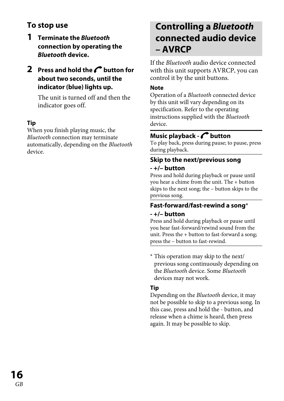 Sony XBA-BT75 User Manual | Page 16 / 132