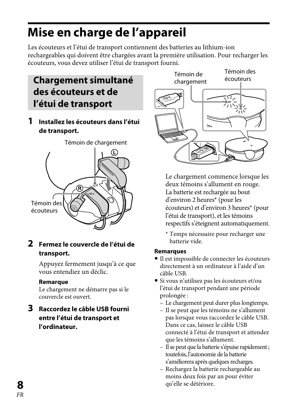 Mise en charge de l’appareil | Sony XBA-BT75 User Manual | Page 34 / 132