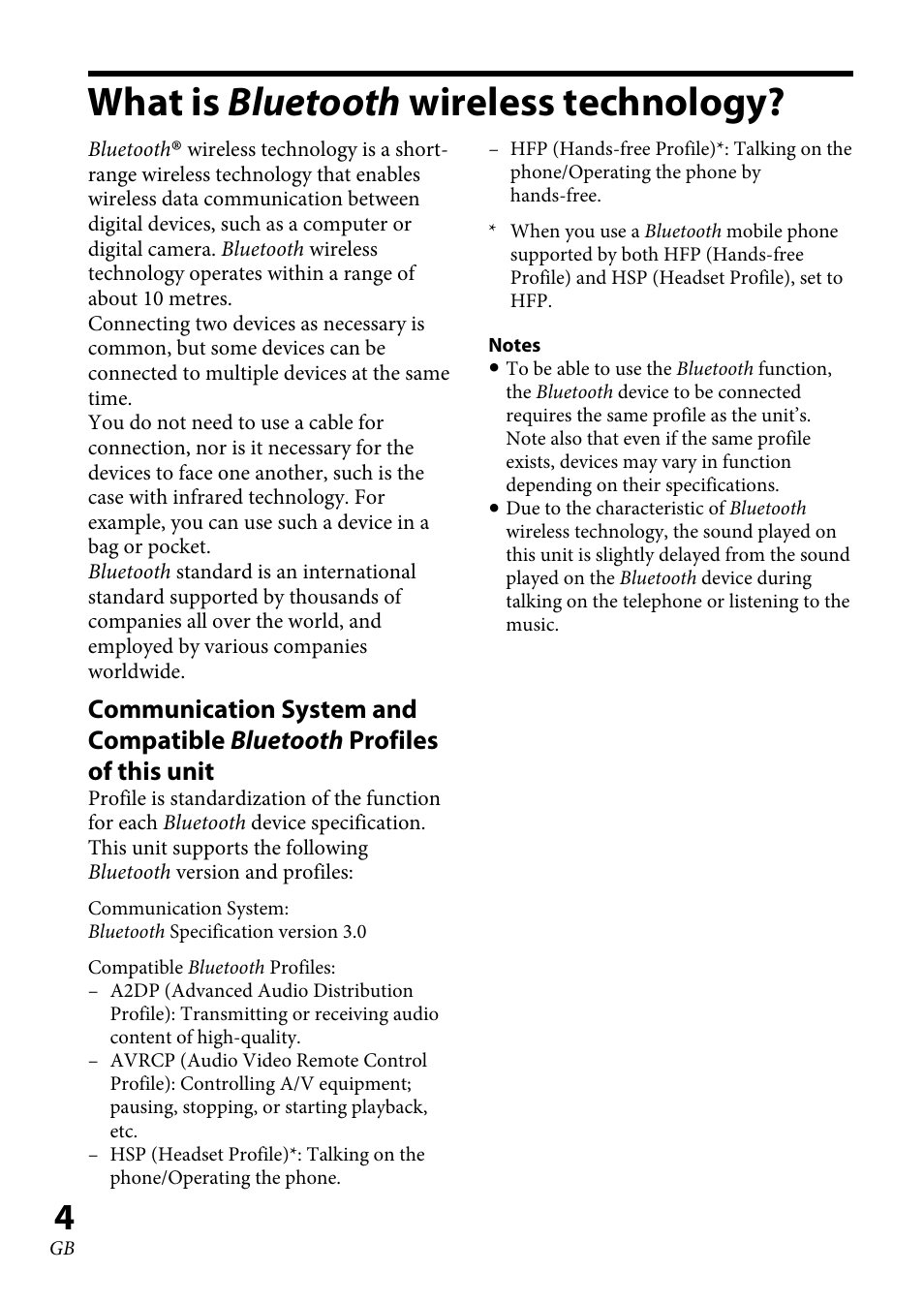 What is bluetooth wireless technology | Sony XBA-BT75 User Manual | Page 4 / 132