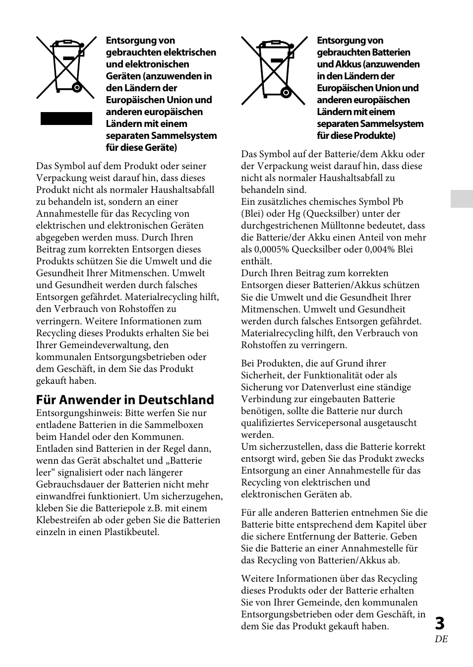 Für anwender in deutschland | Sony XBA-BT75 User Manual | Page 55 / 132