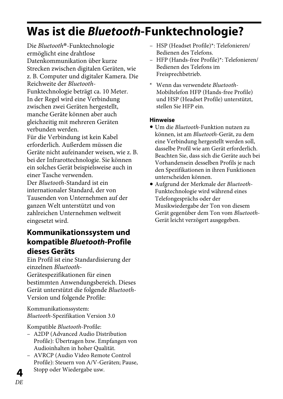 Was ist die bluetooth-funktechnologie, Was ist die bluetooth -funktechnologie | Sony XBA-BT75 User Manual | Page 56 / 132