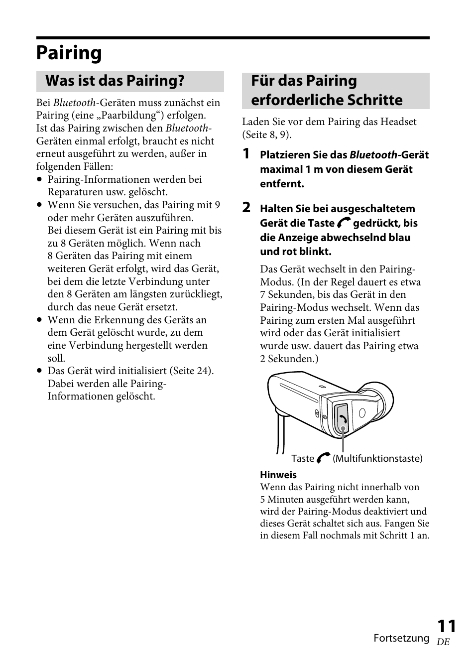 Pairing, Was ist das pairing, Für das pairing erforderliche schritte | Sony XBA-BT75 User Manual | Page 63 / 132