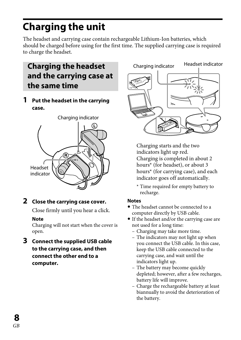 Charging the unit | Sony XBA-BT75 User Manual | Page 8 / 132