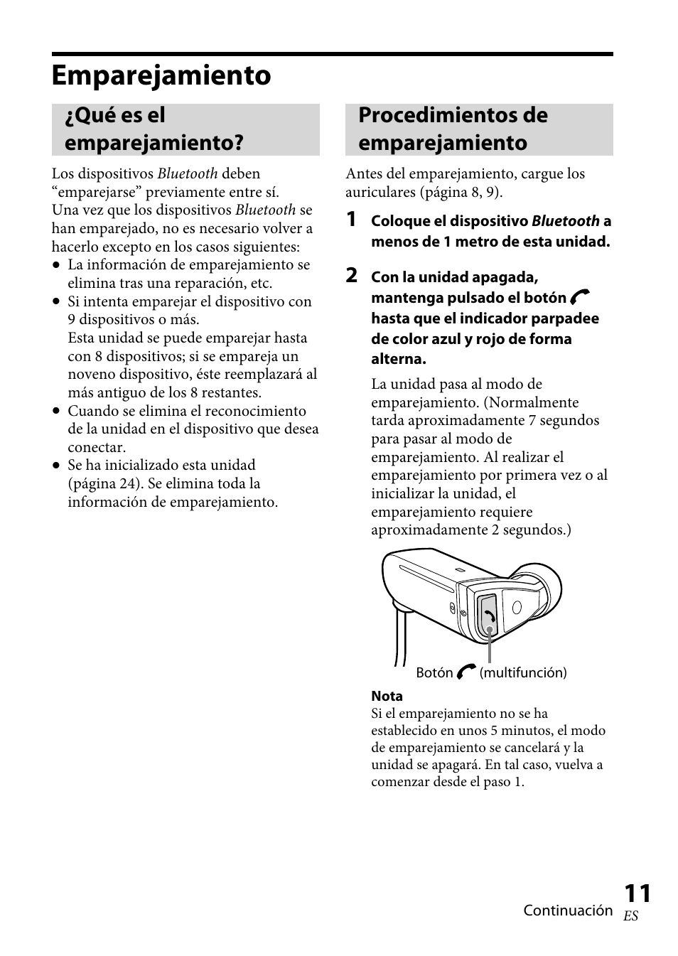 Emparejamiento, Qué es el emparejamiento, Procedimientos de emparejamiento | Sony XBA-BT75 User Manual | Page 89 / 132