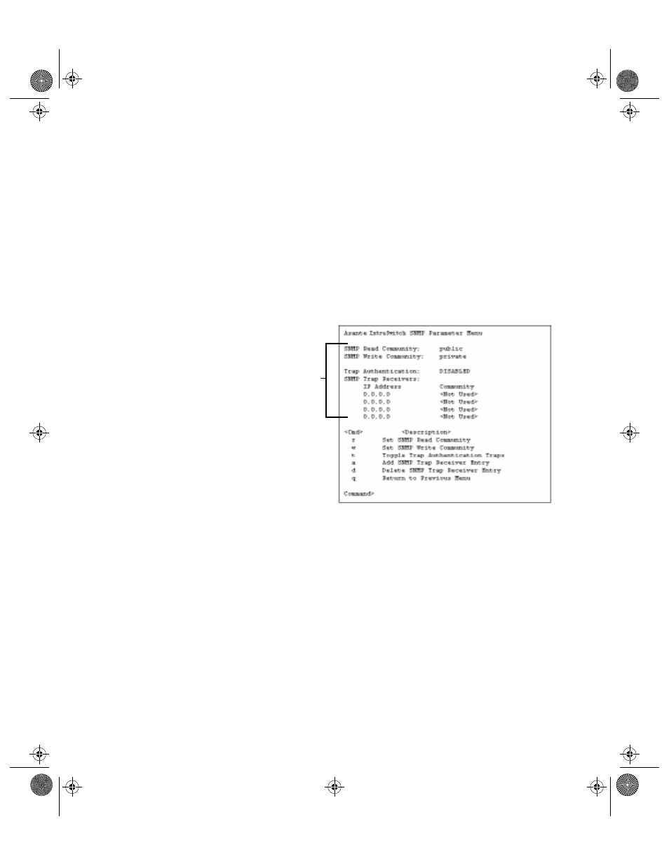 Configuring snmp parameters, Configuring snmp parameters -17, Current settings -17 | Asante Technologies 5212 User Manual | Page 67 / 146