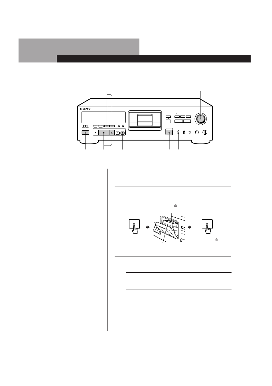 Enregistrement sur une cassette dat, Opérations de base 6, Opérations de base | Appuyez sur power, Appuyez sur open/close § et insérez une cassette | Sony DTC-A6 User Manual | Page 27 / 62