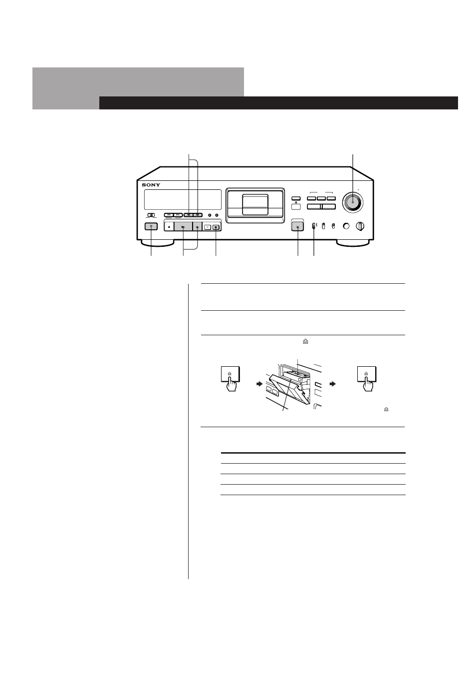 Aufnahme, Grundlegender betrieb 6, Grundlegender betrieb | Drücken sie power | Sony DTC-A6 User Manual | Page 45 / 62