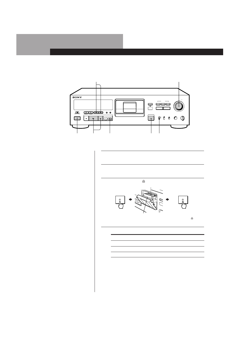 Recording on a dat, Basic operations 6, Basic operations | Press power, Press open/close § and insert a cassette, Set input to the corresponding input connector | Sony DTC-A6 User Manual | Page 5 / 62