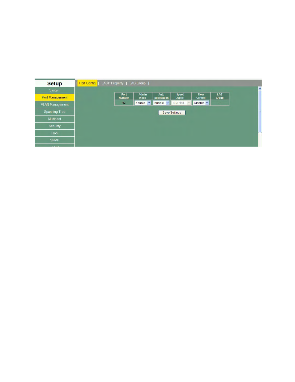 Port management – port config - specific port | Asante Technologies INTRACORE 3724PWR User Manual | Page 73 / 154