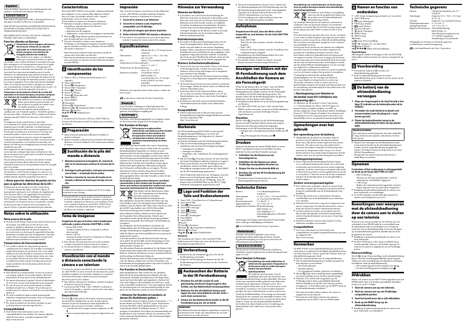 Sony RMT-DSLR1 User Manual | Page 2 / 2