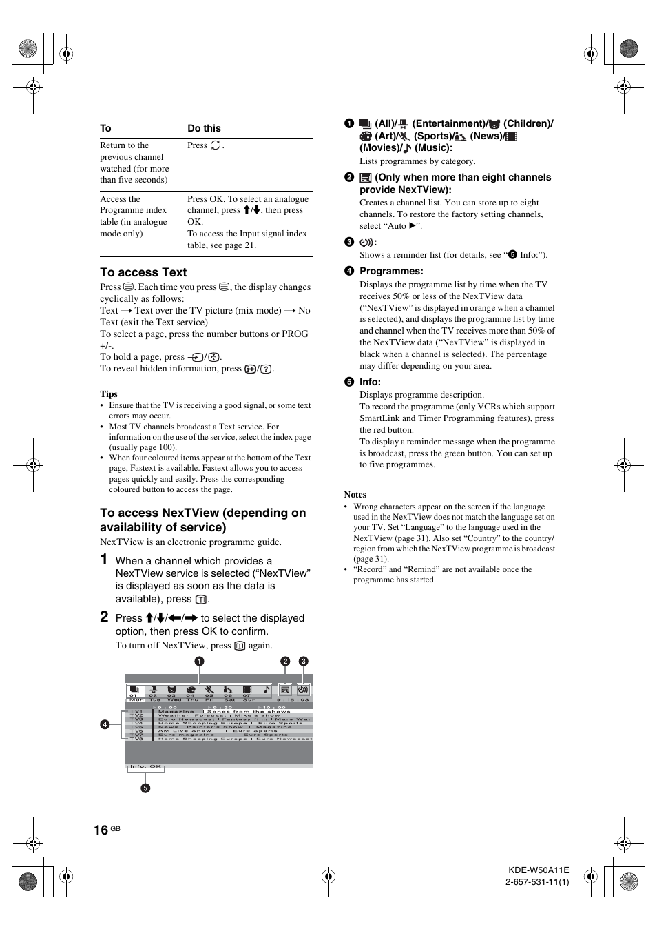Sony KDE-W50A11E User Manual | Page 16 / 194