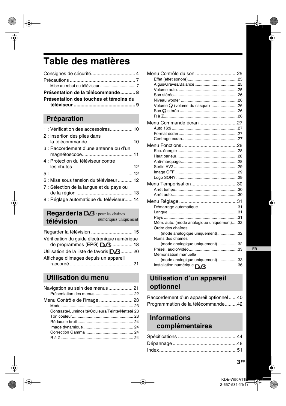 Sony KDE-W50A11E User Manual | Page 49 / 194