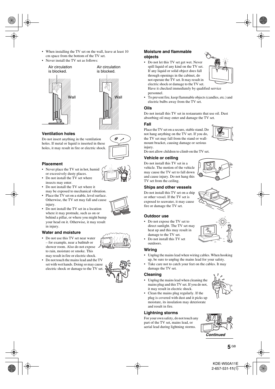 Sony KDE-W50A11E User Manual | Page 5 / 194