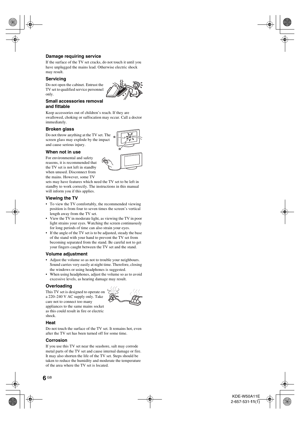Sony KDE-W50A11E User Manual | Page 6 / 194