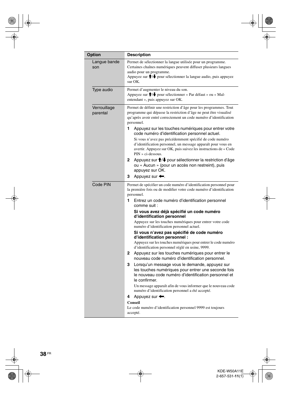 Sony KDE-W50A11E User Manual | Page 84 / 194