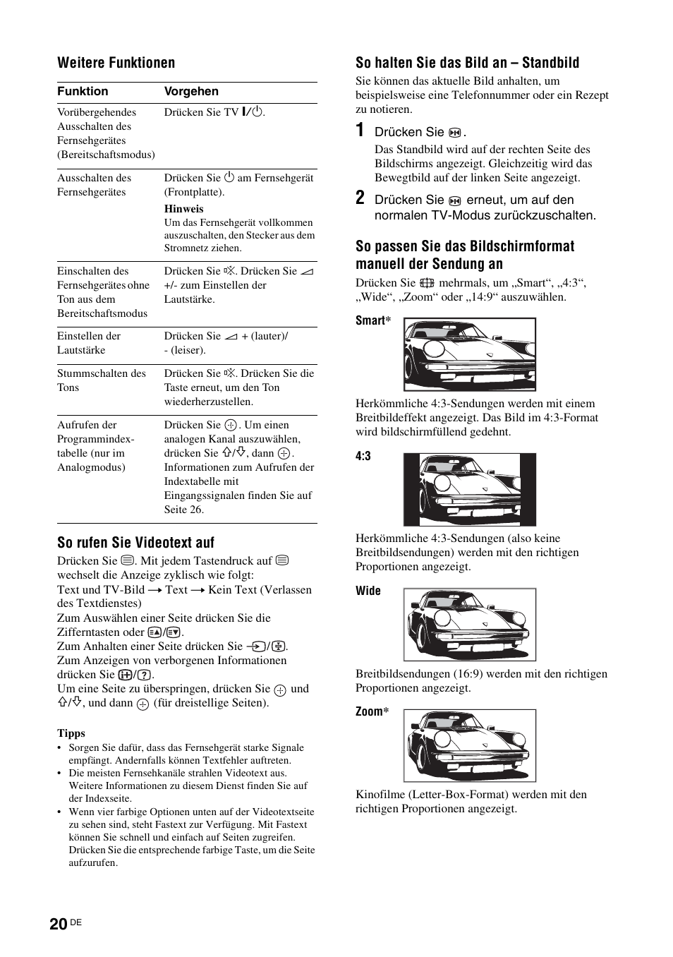 S (seite 20), Seite 20), Seite 20 | N (seite 20), T (seite 20) | Sony KDS-70R2000 User Manual | Page 134 / 240