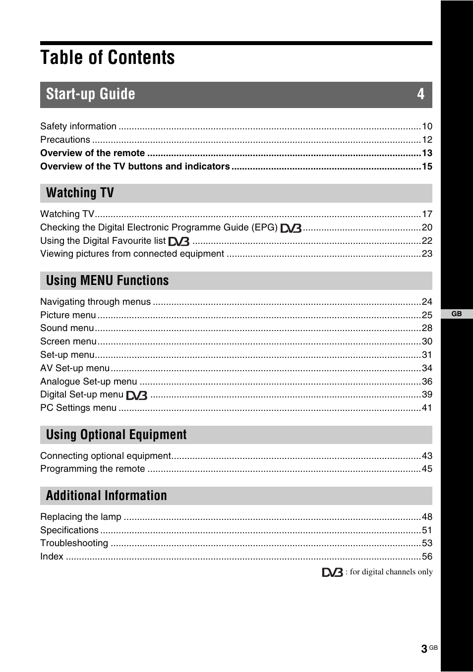 Sony KDS-70R2000 User Manual | Page 3 / 240