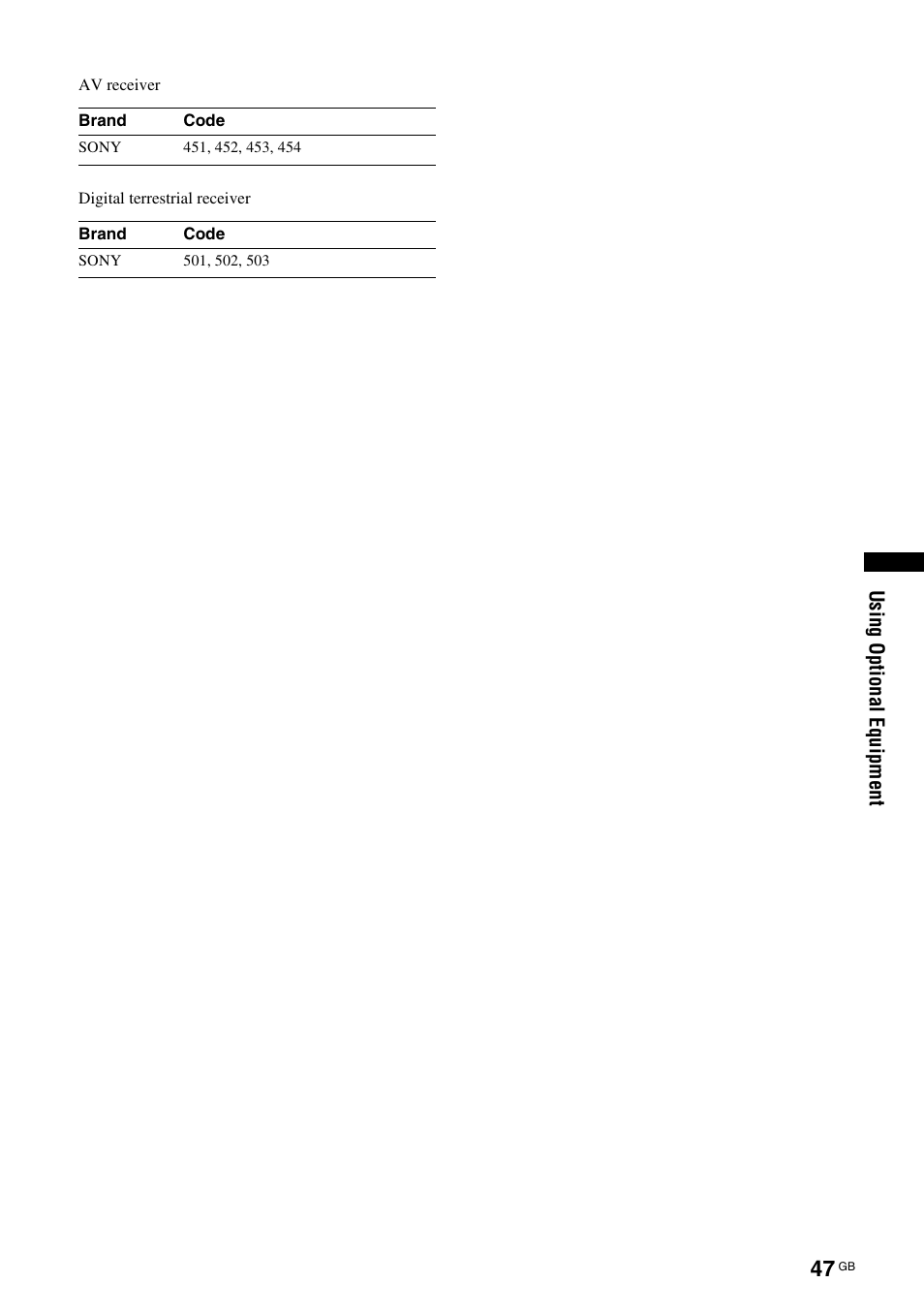 Sony KDS-70R2000 User Manual | Page 47 / 240